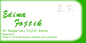 edina fojtik business card